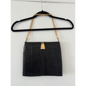 Whiting & Davis Black Mesh Shoulder Bag Vintage